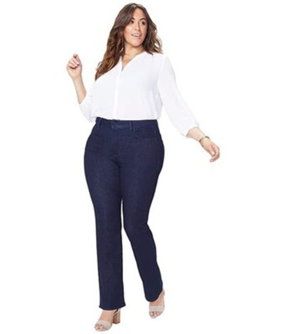 NYDJ Plus Size Barbara Bootcut Jeans Women's 16W Rinse 5 Pockets Zip/Button